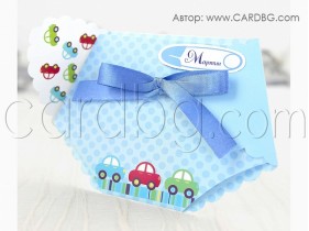 Покана бебешки гащички за момче в синьо № 15502