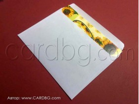 Пощенски плик с6 бял с лента