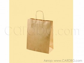 Натурална хартиена чанта за продукти 20х24х8 см, 10 броя