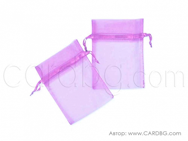 Торбички от органза в цвят лилав, р-р 9х12 см Торбички от органза в цвят лилав, р-р 9х12 см